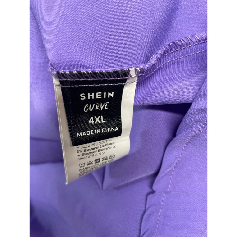 Womens Purple V-Neck Ruffle Blouse with Sequin Trim size 4 XL - Picture 6 of 11